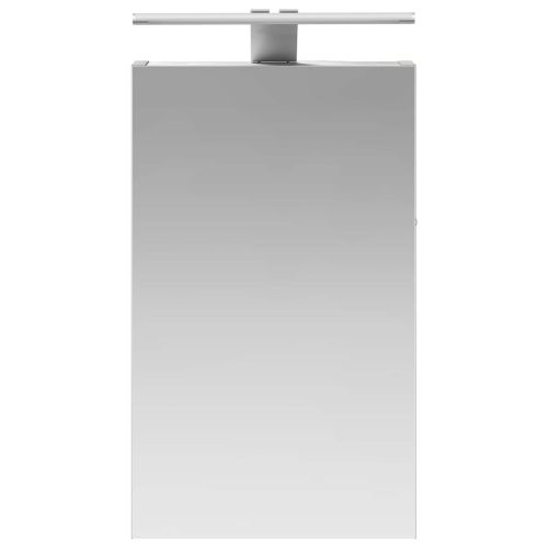 Шкаф с огледало за баня с рафт Циментено сиво 30 x 10,5 x 50 см