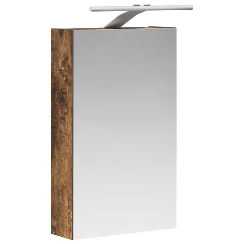 Шкаф с огледало за баня с рафт Димян дъб 30 x 10,5 x 50 см