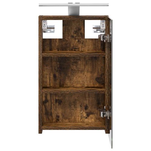 Шкаф с огледало за баня с рафт Димян дъб 30 x 10,5 x 50 см