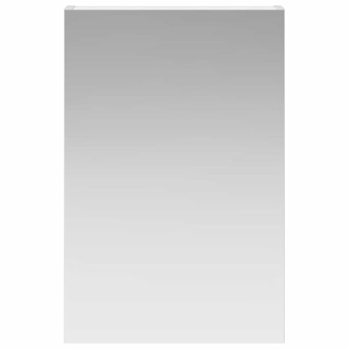 Шкаф с огледало за баня с рафт с врата Бяло 40 x 10,5 x 60,5 см