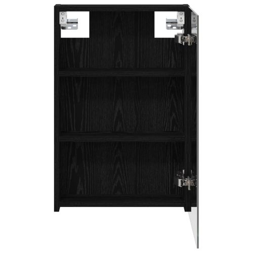 Шкаф с огледало за баня с рафт Черния дъб 40 x 10,5 x 60,5 см