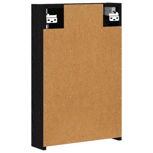 Шкаф с огледало за баня с рафт Черния дъб 40 x 10,5 x 60,5 см