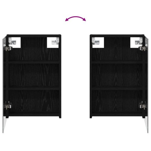 Шкаф с огледало за баня с рафт Черния дъб 40 x 10,5 x 60,5 см