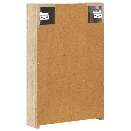 Шкаф с огледало за баня с рафт Сонома дъб 40 x 10,5 x 60,5 см