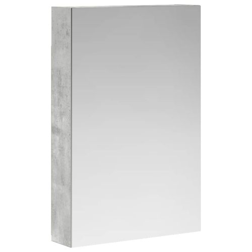 Шкаф с огледало за баня Циментено сиво 40 x 10,5 x 60,5 см