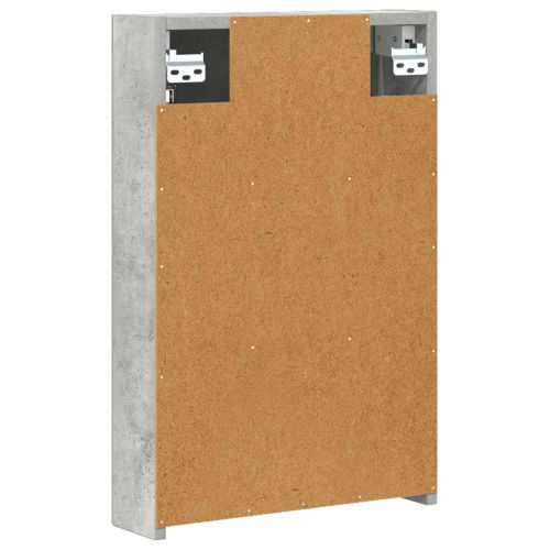 Шкаф с огледало за баня Циментено сиво 40 x 10,5 x 60,5 см