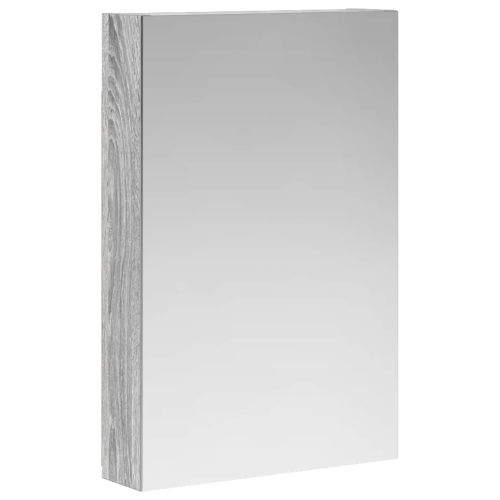 Шкаф с огледало за баня с рафт Сив Сонома 40 x 10,5 x 60,5 см