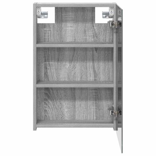 Шкаф с огледало за баня с рафт Сив Сонома 40 x 10,5 x 60,5 см