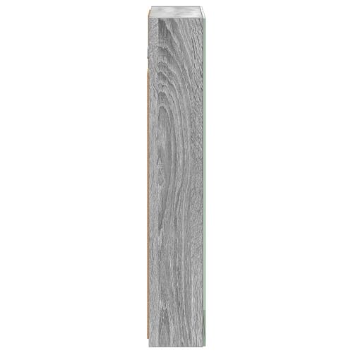 Шкаф с огледало за баня с рафт Сив Сонома 40 x 10,5 x 60,5 см