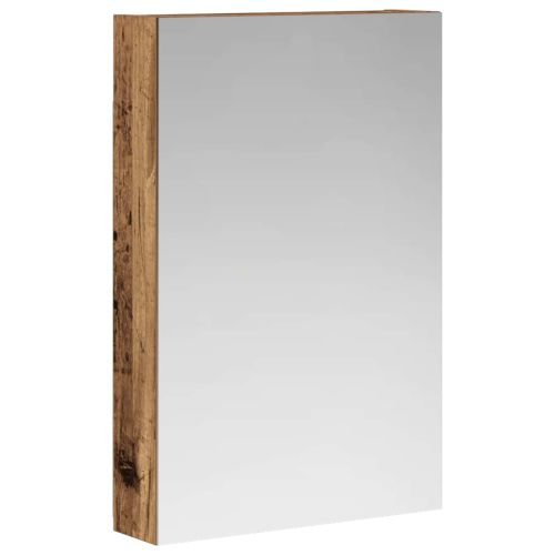 Шкаф с огледало за баня с рафт Старо дърво 40 x 10,5 x 60,5 см