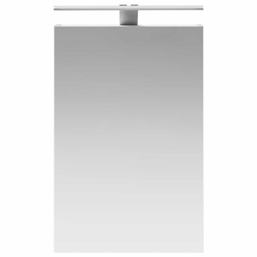 Шкаф с огледало за баня с рафт с врата Бяло 40 x 10,5 x 60,5 см