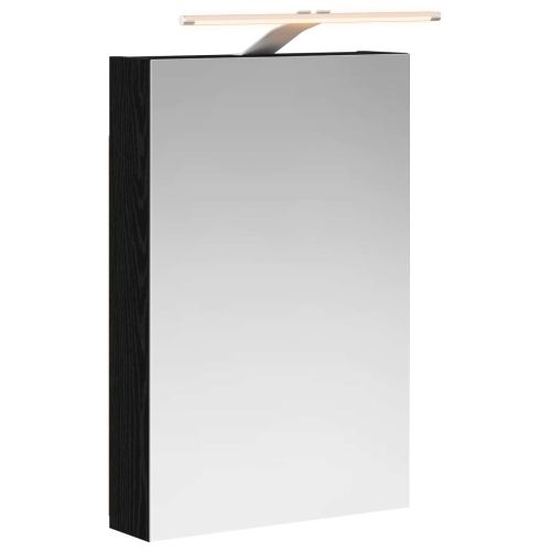 Шкаф с огледало за баня с рафт Черния дъб 40 x 10,5 x 60,5 см