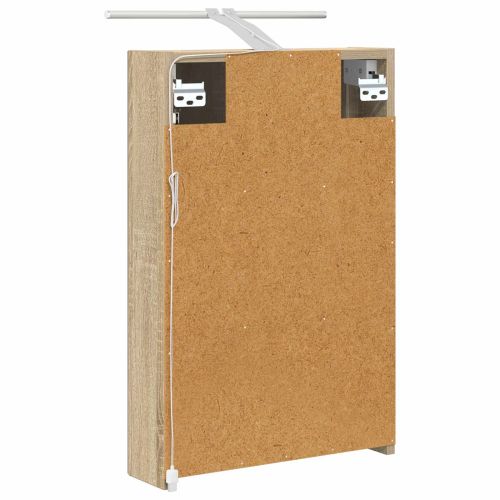 Шкаф с огледало за баня с рафт Сонома дъб 40 x 10,5 x 60,5 см
