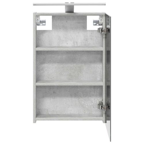 Шкаф с огледало за баня Циментено сиво 40 x 10,5 x 60,5 см