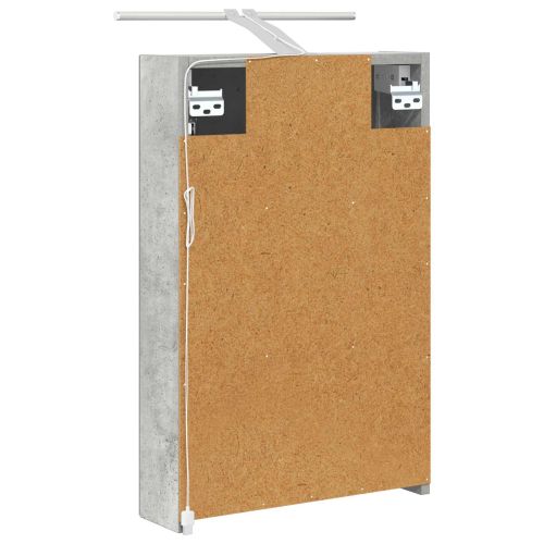 Шкаф с огледало за баня Циментено сиво 40 x 10,5 x 60,5 см