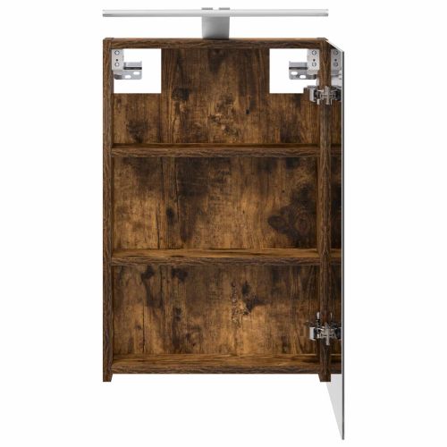 Шкаф с огледало за баня с рафт Димян дъб 40 x 10,5 x 60,5 см