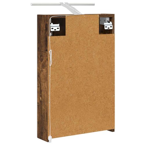 Шкаф с огледало за баня с рафт Димян дъб 40 x 10,5 x 60,5 см