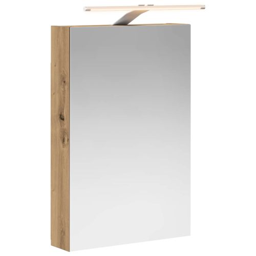 Шкаф с огледало за баня с рафт Дъб Артизан 40 x 10,5 x 60,5 см
