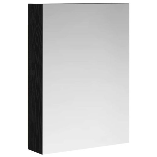Шкаф с огледало за баня с рафт Черния дъб 50 x 14,5 x 70 см