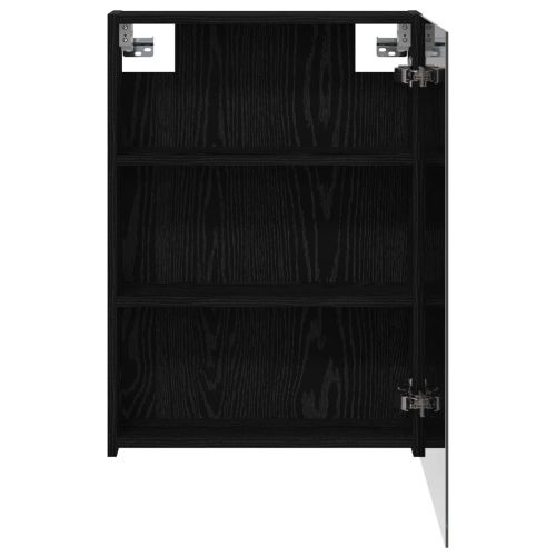 Шкаф с огледало за баня с рафт Черния дъб 50 x 14,5 x 70 см
