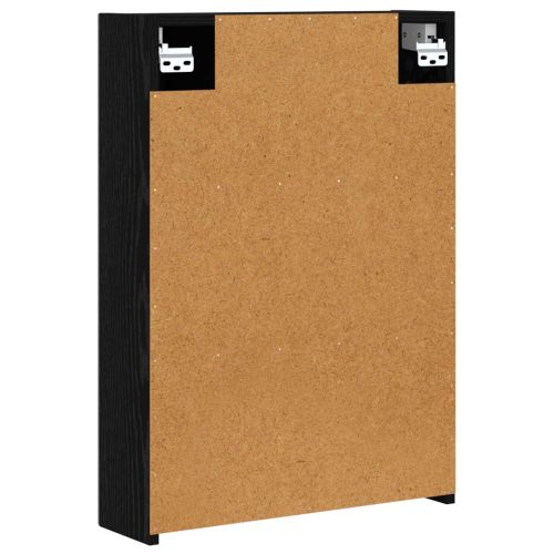 Шкаф с огледало за баня с рафт Черния дъб 50 x 14,5 x 70 см