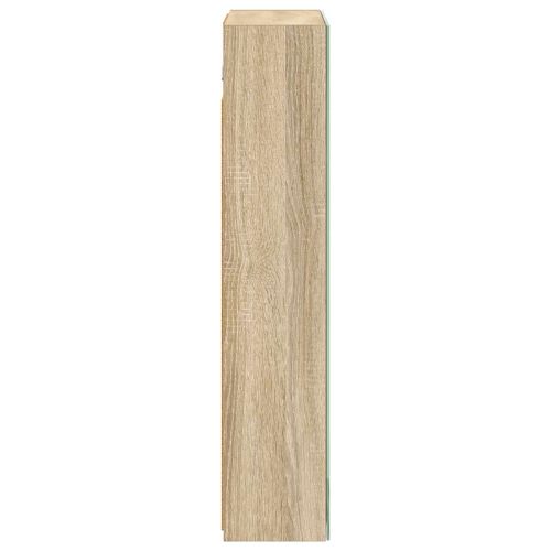 Шкаф с огледало за баня с рафт Сонома дъб 50 x 14,5 x 70 см