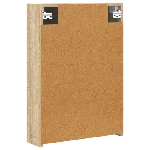 Шкаф с огледало за баня с рафт Сонома дъб 50 x 14,5 x 70 см