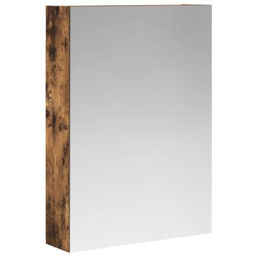 Шкаф с огледало за баня с рафт Димян дъб 50 x 14,5 x 70 см