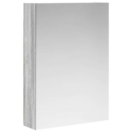 Шкаф с огледало за баня с рафт Сив Сонома 50 x 14,5 x 70 см