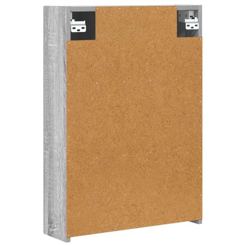 Шкаф с огледало за баня с рафт Сив Сонома 50 x 14,5 x 70 см
