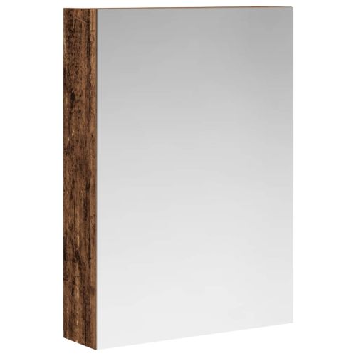 Шкаф с огледало за баня с рафт Старо дърво 50 x 14,5 x 70 см
