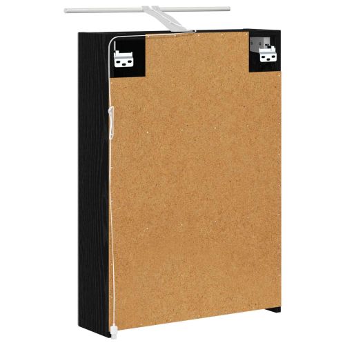 Шкаф с огледало за баня с рафт Черния дъб 50 x 14,5 x 70 см