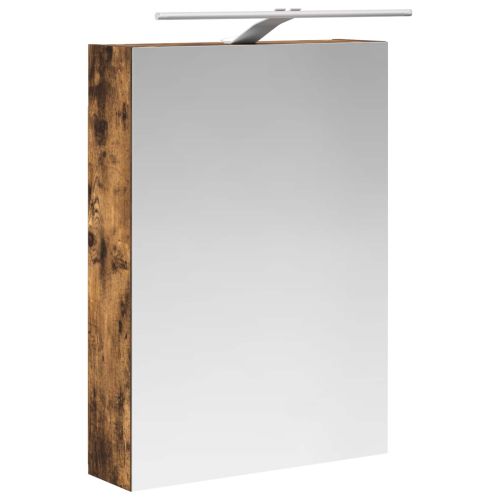 Шкаф с огледало за баня с рафт Димян дъб 50 x 14,5 x 70 см