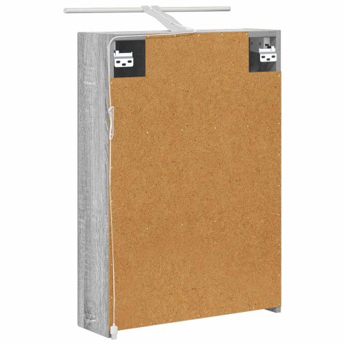 Шкаф с огледало за баня с рафт Сив Сонома 50 x 14,5 x 70 см