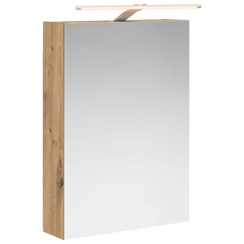 Шкаф с огледало за баня с рафт Дъб Артизан 50 x 14,5 x 70 см