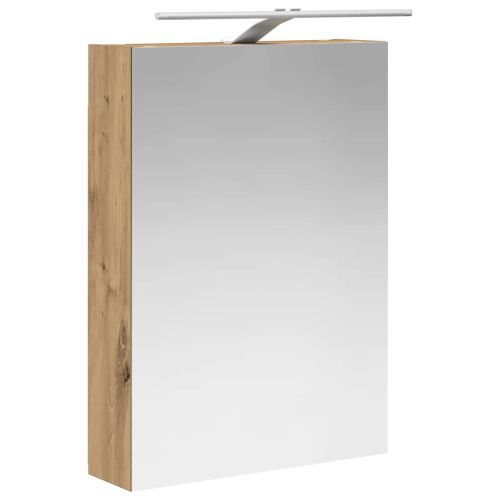 Шкаф с огледало за баня с рафт Дъб Артизан 50 x 14,5 x 70 см