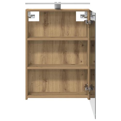 Шкаф с огледало за баня с рафт Дъб Артизан 50 x 14,5 x 70 см