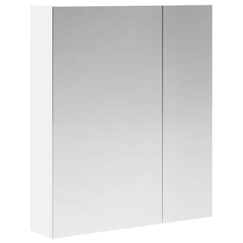 Шкаф с огледало за баня Бяло 60 x 14,5 x 70 см Инженерно дърво