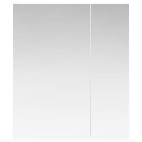 Шкаф с огледало за баня Бяло 60 x 14,5 x 70 см Инженерно дърво