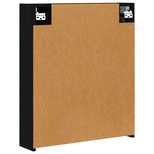 Шкаф с огледало за баня с рафт Черния дъб 60 x 14,5 x 70 см