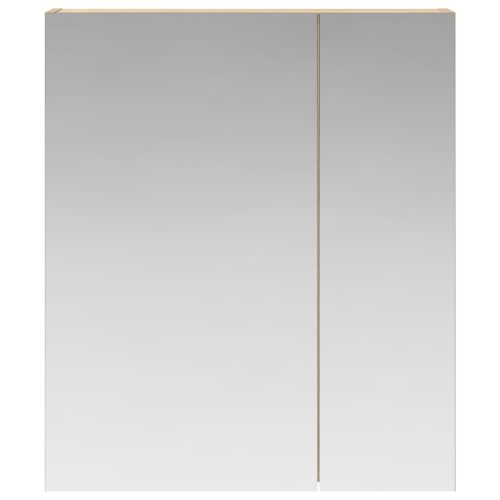 Шкаф с огледало за баня с рафт Сонома дъб 60 x 14,5 x 70 см