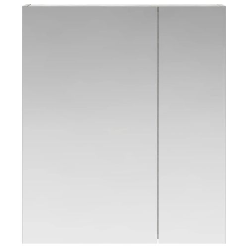 Шкаф с огледало за баня с рафт Циментено сиво 60 x 14,5 x 70 см