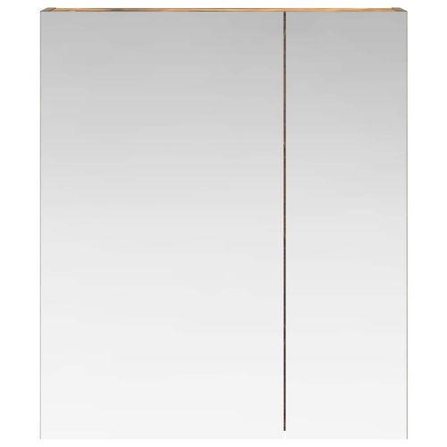 Шкаф с огледало за баня с рафт Димян дъб 60 x 14,5 x 70 см