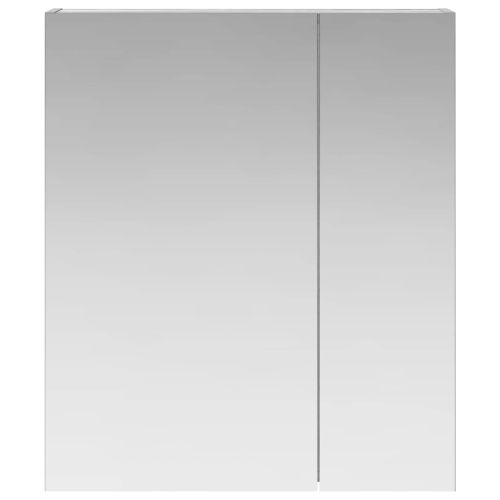 Шкаф с огледало за баня с рафт Сив Сонома 60 x 14,5 x 70 см