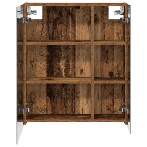 Шкаф с огледало за баня с рафт Старо дърво 60 x 14,5 x 70 см