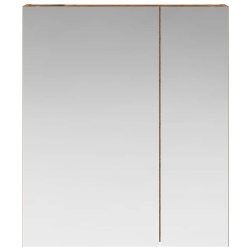 Шкаф с огледало за баня с рафт Старо дърво 60 x 14,5 x 70 см