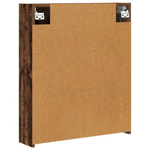 Шкаф с огледало за баня с рафт Старо дърво 60 x 14,5 x 70 см
