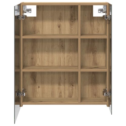 Шкаф с огледало за баня с рафт Дъб Артизан 60 x 14,5 x 70 см