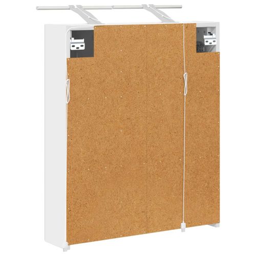 Шкаф с огледало за баня Бяло 60 x 14,5 x 70 см Инженерно дърво