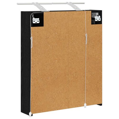 Шкаф с огледало за баня с рафт Черния дъб 60 x 14,5 x 70 см